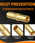 Heavy Duty Three Eighths Inch Hose Barb Fitting Kit Three Pack Brass Straight Connectors For Fuel Line Air Water Oil Gas