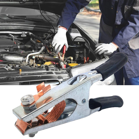 Heavy Duty 500A Welding Ground Clamp With Rubber Sleeve And Insulated Handle for secure electrical connection on vehicle