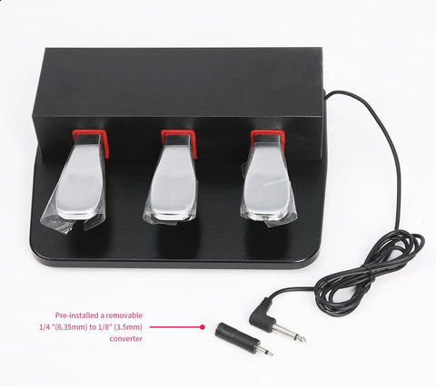 Game-Changing Triple Sustain Pedal For Digital Pianos And MIDI Keyboards, 3 In 1 Full Sustain Pedal With 1/4 Inch Plug And Polarity Switch