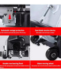 Handheld Portable Band Saw Station Powered By A Beefy 250W Motor, Tears Through Hardwood And Steel Like Butter, Removable Alloy Base For Heavy Duty Cutting Tasks And Weekend Builds features automatic outage protection and adjustable saw blade tension.