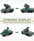 1/144 Scale Military Model Kit 4 Pack Featuring HQ 7B Anti Aircraft Missile Launcher And Radar Vehicles Dynamic Display