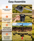 Portable Solar Powered Fence Energizer Delivers 0.20J Output And 8KV For Up To 10 Miles Of Fence Protection assembly steps