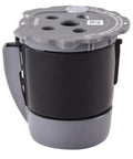 My K Cup Reusable Filter With MultiStream Technology For Ground Coffee, Brew Flavorful Single Cups, Gray, Compatible With Most Keurig Home Brewers For Fresh Morning Jolt gray and black design