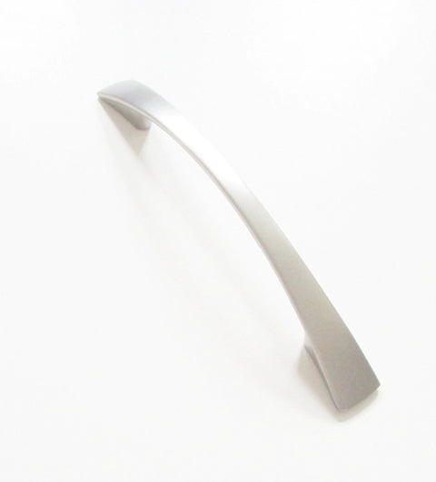 Arched Satin Nickel Cabinet Handle Drawer Pull For Kitchen Cabinets And Furniture, 96mm Center To Center Spacing, side view