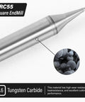 0.6mm Micro Carbide Flat End Mill 2 Flutes Uncoated Micro Grain CNC Milling Cutter For Aluminum, close-up view.