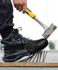 Heavy Duty Steel Toe Covers For Shoes Non Slip Safety Overshoes With Durable Anti Crush Guard Universal Fit Work Boot Protectors Built Tough For Industrial Job Sites And Day Shift Grip, protecting boots from hammer impact.