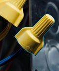 Yellow wire nut from Wire Connector Kit, 150 Piece Mixed Assortment Bag, Heavy-Duty Wire Nuts With Wing Grip Design for electrical use