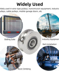 Beefy 2Pcs Stainless Steel Deep U Groove Pulley 8mm Inner Dia Wheel Bearings Wire Rope Pulley Bearing Steel Cable Pulley Load Bearing 431Kg For Industry Equipment shown with sliding gate and crane use