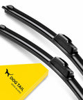 Quick Swap Windshield Wiper Blades J Hook And U Hook Snug Drop In 26 And 16 Inch Set displayed with a bright yellow box.