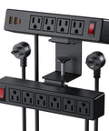 Under Desk Clamp Power Strip With 10 Outlets And 3 USB Ports, 20W USB-C Fast Charge, 6 Ft Cord, Desktop Edge Mount Charging Station