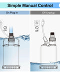 Diagram of Heavy Duty Three Quarters HP Submersible Sump Pump 3300 GPH Stainless Steel Water Pump with manual control, plug-in and unplug steps