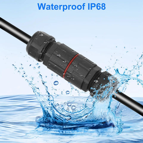 IP68 Weatherproof Junction Box For Outdoor Wiring Featuring Inline Cable Connectors And 80A Screw Terminals Custom Fit For Six To Ten Awg Wires submerged in water.