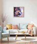 5D Diamond Painting Kit for Adults Dope Cherry Blossom Cat Diamond Art for Beginners DIY Full Round Drill Diamonds in living room view