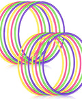 12 Piece Toy Hoop Set For Kids And Teens Adjustable Detachable Exercise Rings, 24 Inch Colorful Gymnastics Hoops In Green Rose Yellow Purple