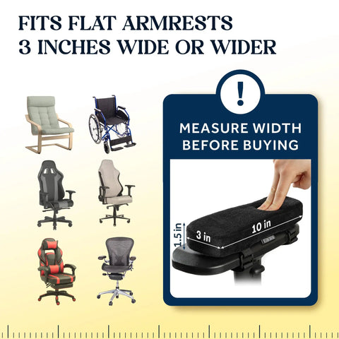 Thick Memory Foam Armrest Pads For Office And Gaming Chairs Cushy Elbow Support Anti Slip Arm Rests Fits Most Chairs Up To Three Inches