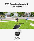 SoloCam S340 4 Cam Kit With HomeBase S380 Solar Powered Wireless Outdoor Cameras 360 Degree Pan And Tilt installed in yard