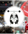 Solid Steel Pipe Alignment Clamp Model A1 Welding Positioner Tool in a multi-angle view, showcasing its sturdy design and functionalities.