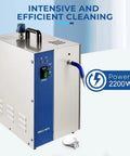 Professional Jewelry Steam Cleanser With Rustproof Steel Tank 2200 Watt Machine showing control panel and steam nozzle.