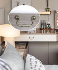 Antique Bail Pulls For Drawers And Cabinets Bronze Zinc Alloy Hardware with 3.1 Inch Center Spacing installed on dresser