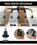 No Sweat Office Chair Bell Glides Replacement With Fixed Feet Wheel Stopper For Swivel Chairs And Stools Featuring 7/16 X 7/8 Stem on various floor types.