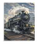 Steam Locomotive Train Poster Canvas Wall Art For Living Room And Bedroom, Cotton And Linen Hanging Picture, Modern Framed Decor