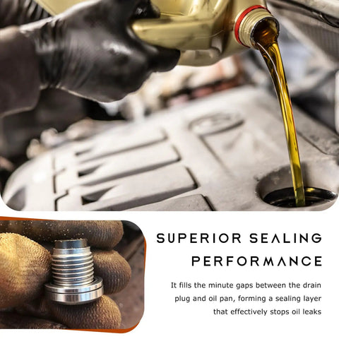 Oil being poured into engine with gloved hand, featuring 12 Pack Differential And Transfer Case Crush Washer Kit image