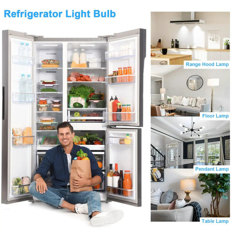 LED Refrigerator Light Bulb 4W Replacement For AC 100-265V, 580LM, 5000K Daylight White, CRI 80, Dustproof Waterproof Fridge Light For Frigidaire Kenmore Kel 3418L Freezer