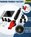 Top Shelf Generator Exhaust Extension Silencer Kit With Three Universal Adapters And Insulated Through Wall Mount components including gloves and tape.