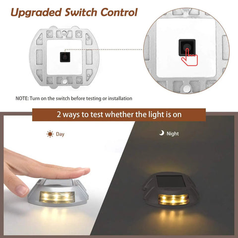 8 Pack No Fuss Solar Powered Dock Lights Outdoor IP68 Waterproof LED Path Markers For Boat Deck Garden Walkway Driveway And Backyard Lighting With Bright White Glow