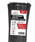 11 Inch Black Heavy Duty UV Resistant Nylon Cable Ties 50Lb Tensile Strength 100 Pack Durable Wire Ties For Indoor And Outdoor Cable Management