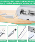 Replacement 24V DC Power Cord For Cricut Maker 3 Cutting Machine, shown with various connectors and cable details.