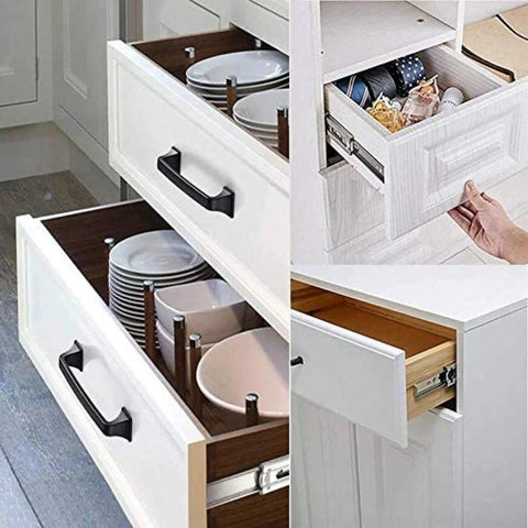 Full Extension Soft Close Drawer Slides With Push To Open, Side Mount, Ball Bearing, Three Section Design, Heavy Duty Hardware