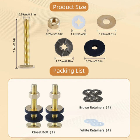 Premium Heavy Duty Toilet Wax Ring Replacement Kit Fits 3 Inch Or 4 Inch Pipes contains hardware size and packing list.