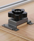 Heavy Duty Black Star Knobs Set, 3/8-16 Wing Nuts With Female Thread, 4 Pack Clamp Knobs shown on wooden jig