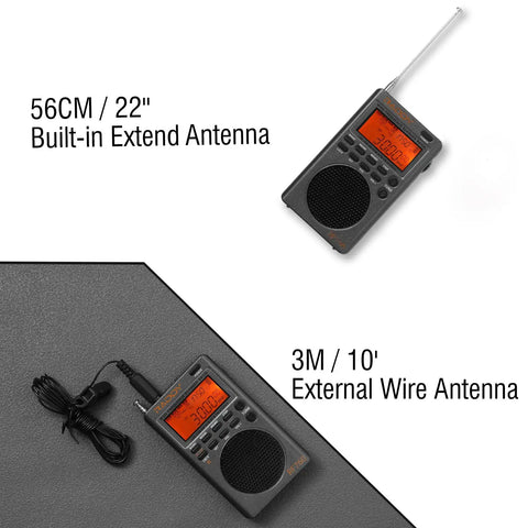 Grab And Go Portable Shortwave Radio With SSB And Full Band Coverage AM FM SW CB VHF UHF WX AIR NOAA Weather Alerts with antennas