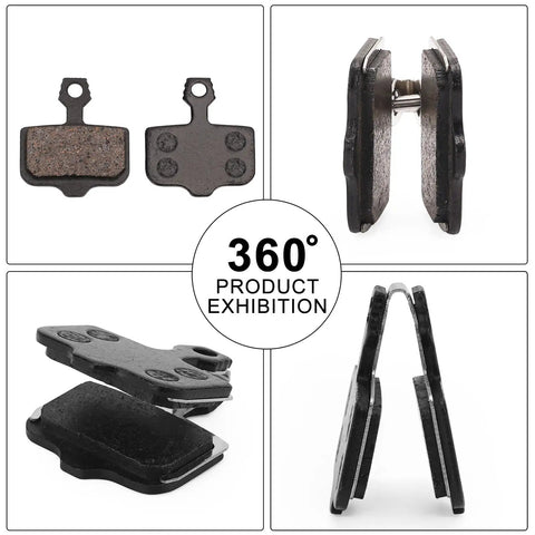 Sturdy Front And Rear Disc Brake Pads For Lectric XP Trike And XP Series With Hydraulic Brakes Two Pack beefed-up copper pads shown front and side views
