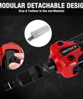 Heavy Duty Two Handed One Quarter Inch Pop Rivet Gun Kit With 350 Aluminum Rivets Five Nosepieces Built In Shaft Catcher NT300 Set
