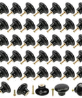 40 Pack Black Ceramic Cabinet Knobs Set With Glossy Mushroom Style Finish for Cabinets and Drawers, shown with screws