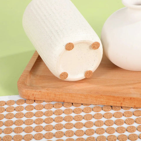 Killer Grip Peel And Stick Cork Bumper Pads For Kitchen Cabinets Furniture Drawers Self Adhesive Dots on object base.