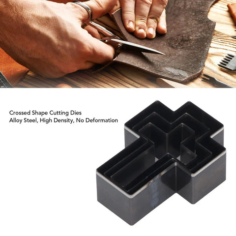 Cross Shape Leather Cutting Die Kit For DIY Leather Crafts Manual Punch Tool Set in alloy steel with cutting edges