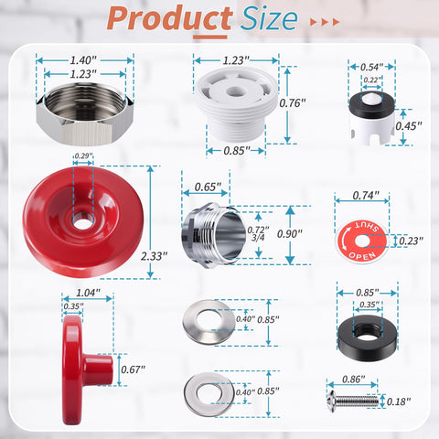 Outdoor Faucet Repair Kit With Anti Siphon Frostproof Vacuum Breaker And Metal Handle Easy Install ASSE 1019 A Certified component sizes.