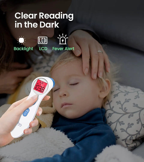 Fast Forehead Thermometer For Adults And Kids Digital Infrared Thermometer With 1 Second Reading Ultra Accurate To 0.1F And 0.1C And Accurate To Plus Or Minus 0.4F Or 0.2C Easy Start Button Perfect For Babies And The Whole Family Fever Checker, white