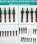 Exhaust Manifold Stud Bolt Nut Kit For Dodge Dakota Durango Ram 1500 Jeep Grand Cherokee Commander Mitsubishi Raider 4.7L V8