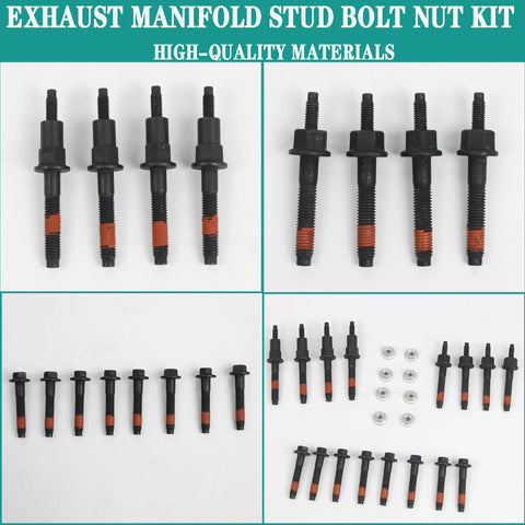 Exhaust Manifold Stud Bolt Nut Kit For Dodge Dakota Durango Ram 1500 Jeep Grand Cherokee Commander Mitsubishi Raider 4.7L V8