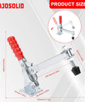 Heavy Duty 2 Pack Vertical Toggle Clamps Lock Down Jobs In Seconds With A Comfort Grip Non Slip Lever And Fast Actuation, detailed size view.