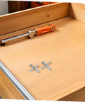 Heavy Duty 2 Sets Silver Metal Pivot Shaft With Spring Loaded Hinge Fits Wood Or Metal Doors Easy Install For Screen Partitions And Office Decor Quick Fix Hardware on a wood surface with an orange tool.
