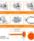 Quiet Nylon Garage Door Roller Kit With Hinge Top Bracket Wire Rope And 2 Inch Roller Stem For 7 Foot Doors Reduces Noise By Ninety Percent Smooth Operation With A Durable Carbon Steel Shaft And Nylon Wheels components displayed