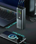 Built Tough 21700 Battery Vault With Four Slot Fast Charge Hub featuring rugged ABS housing charging a smartphone.
