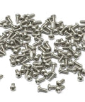 Heavy Duty Stainless Steel Hex Socket Button Head Cap Screws M2 X 4mm Featuring Hella Polished Finish And Included Hex Wrench scattered on white background.