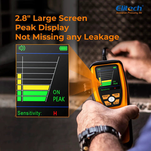 Infrared Refrigerant Leak Detector For HVAC And Automotive Use, Pro Grade Sniffer With Fast Freon Detection, Anti Interference Sensor, High Sensitivity Low Med High, Long Life Infrared Sensor ILD200, handheld with 2.8-inch screen